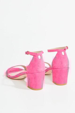 Sandales à talons en cuir de chèvre nubuck Simple - Rose