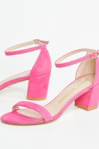 Sandales à talons en cuir de chèvre nubuck Simple - Rose