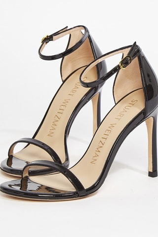 Sandales à talons en cuir de veau verni Nudistsong - Noir