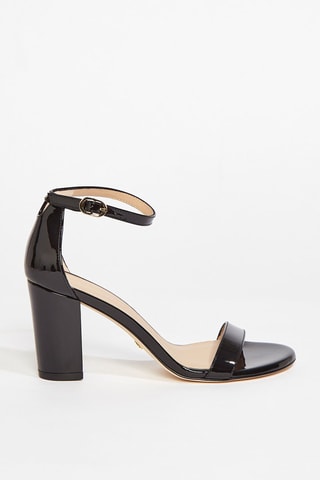 Sandales à talons en cuir de veau verni Nearlynude - Noir