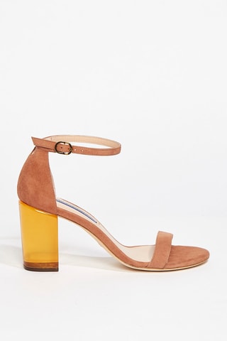 Sandales à talons en cuir de chèvre nubuck Nearlynude - Marron