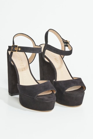 Sandales à talons en cuir de chèvre nubuck Ryder - Noir