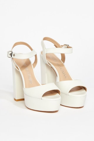 Sandales à talons en cuir de chèvre nubuck Ryder - Blanc