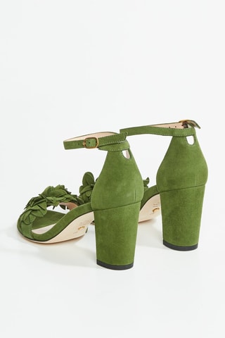 Sandales à talons en cuir de chèvre nubuck Simplelean - Vert