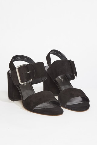 Sandales à talons en cuir de chèvre nubuck Citysandal - Noir