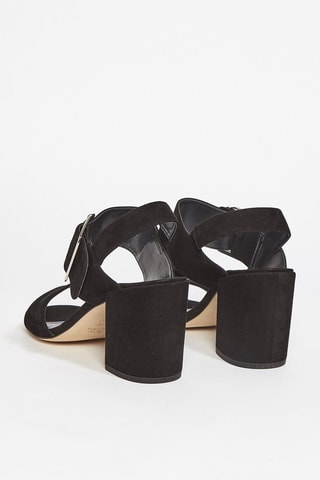 Sandales à talons en cuir de chèvre nubuck Citysandal - Noir