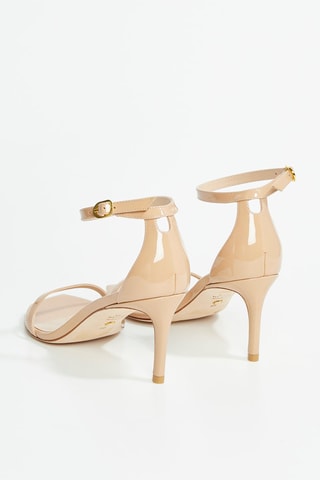 Sandales à talons en cuir de veau verni Nudistcurve - Nude