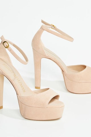 Sandales en cuir de chèvre Discoplatform - Rose poudré