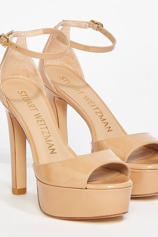 Sandales à talons en cuir de veau Discoplatform - Nude