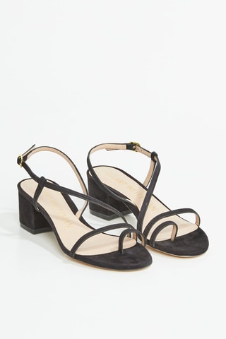 Sandales à talons en cuir de chèvre nubuck Soiree - Noir