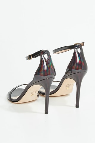 Sandales à talons en cuir de chèvre verni Nudistcurve - Noir