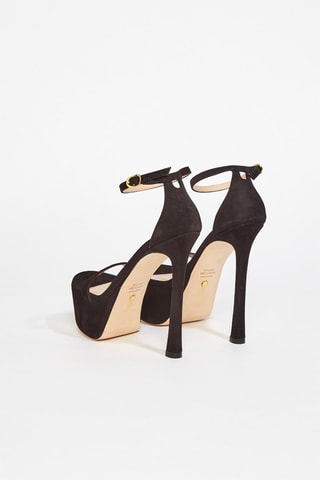 Sandales à talons en cuir de chèvre nubuck Nudistcurve Hollywoo - Noir