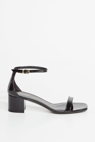 Sandales à talons vernies en cuir - Noir