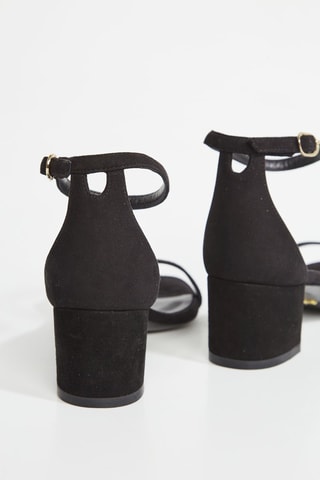 Sandales à talons en cuir - Noir