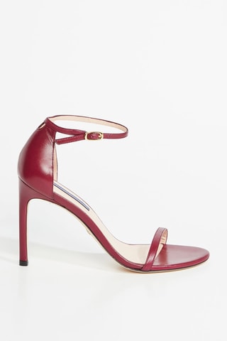 Sandales à talons en cuir - Bordeaux