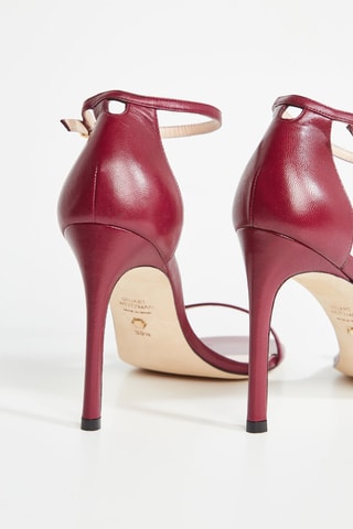 Sandales à talons en cuir - Bordeaux