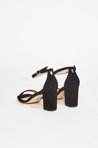 Sandales à talons en cuir de chèvre nubuck Nudistcurve - Noir