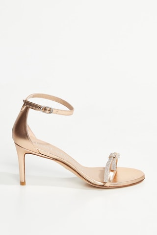 Sandales à talons en cuir de chèvre Nudist - Doré