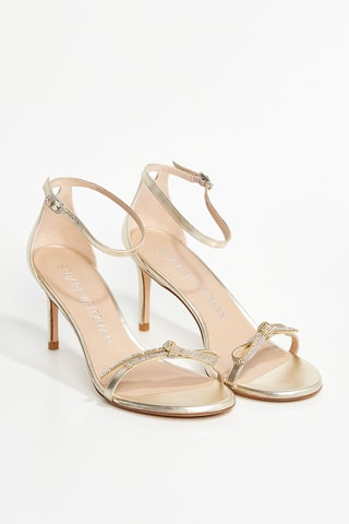 Sandales à talons en cuir de chèvre Nudist - Doré