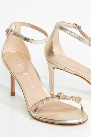 Sandales à talons en cuir de chèvre Nudist - Doré