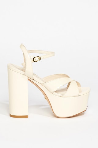 Sandales à talons en cuir de veau Miami - Beige