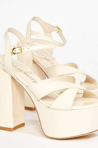 Sandales à talons en cuir de veau Miami - Beige