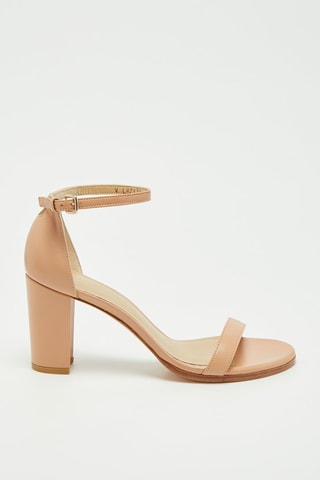 Sandales à talons en cuir d’agneau Nearlynude - Nude - Stuart Weitzman