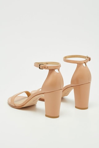 Sandales à talons en cuir d’agneau Nearlynude - Nude - Stuart Weitzman