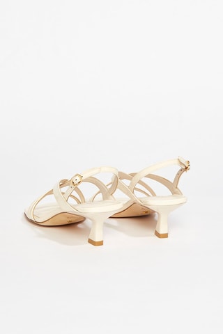Sandales à talons en cuir de veau Oasis - Beige