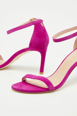 Sandales à talons en nubuck Nunakedstraight - Fuchsia - Stuart Weitzman