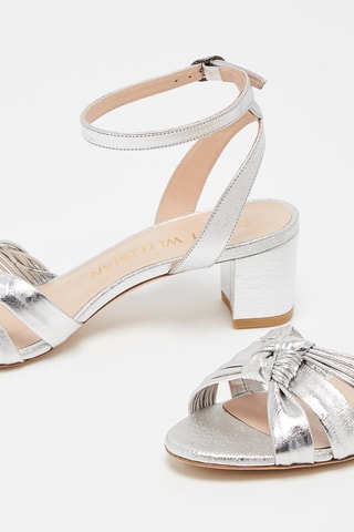 Sandales à talons en cuir d'agneau Elvita 50 - Argenté - Stuart Weitzman