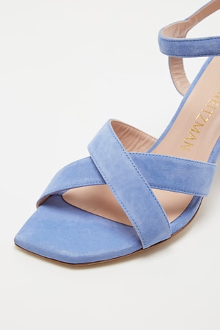 Sandales à talons en cuir de chèvre Analeigh 75 - Bleu - Stuart Weitzman