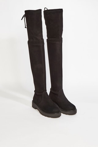 Cuissardes en cuir de chèvre nubuck Lowland - Noir