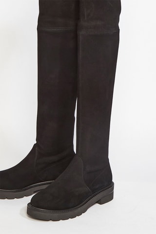 Cuissardes en cuir de chèvre nubuck Lowland - Noir