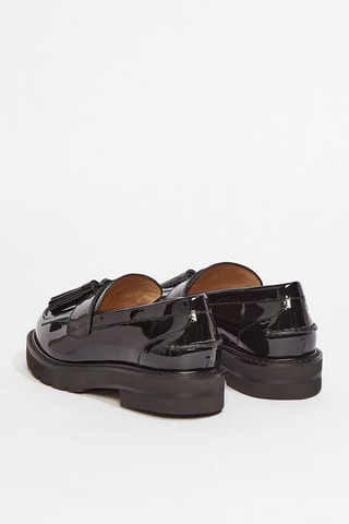 Mocassins en cuir de veau verni Mila - Noir