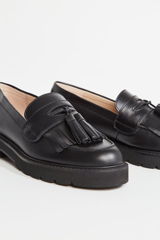 Mocassins plateformes en cuir - Noir