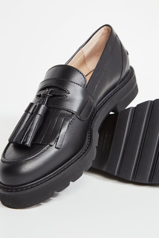 Mocassins plateformes en cuir - Noir