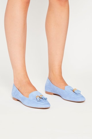 Mocassins en cuir de chèvre Slipknot Signature - Bleu - Stuart Weitzman