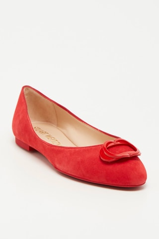 Ballerines en cuir de chèvre nubuck Adeliza - Rouge vif - Stuart Weitzman