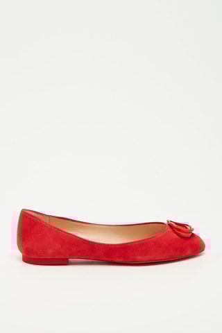 Ballerines en cuir de chèvre nubuck Adeliza - Rouge vif - Stuart Weitzman