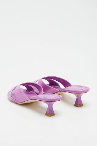 Mules à talons en cuir d'agneau Miami - Lilas