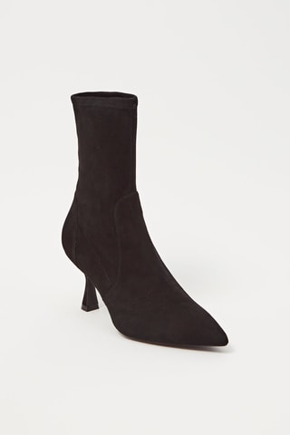 Bottines en cuir de chèvre Muna 75 Bootie - Noir