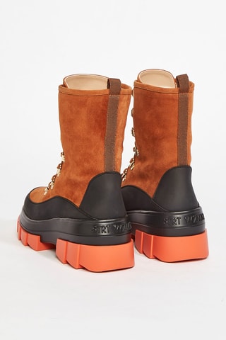 Bottines en cuir de chèvre nubuck Noho - Camel et noir