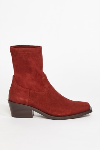 Bottines en cuir de chèvre Miley - Rouge brique