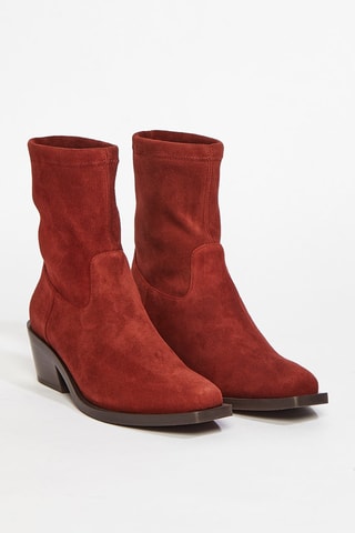 Bottines en cuir de chèvre Miley - Rouge brique