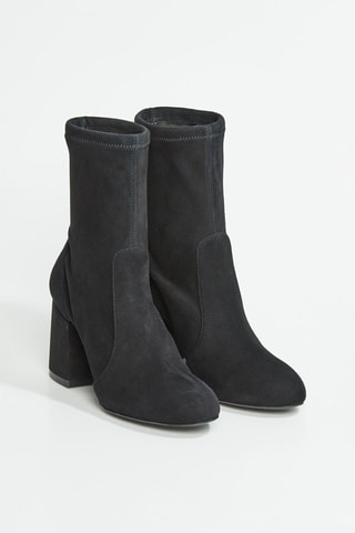 Bottines en cuir de chèvre Flareblock - Noir