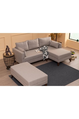 Canapé d'angle droit convertible Bella Corner Taupe