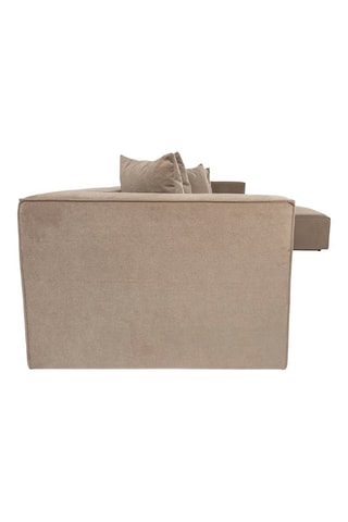 Canapé d'angle droit en charme Sora - Beige - 4 à 5 places - Revêtement en lin