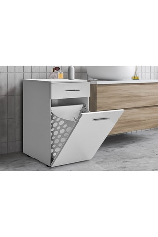 Meuble de rangement 1 abattant et 1 tiroir - 52 x 83 x 38 cm