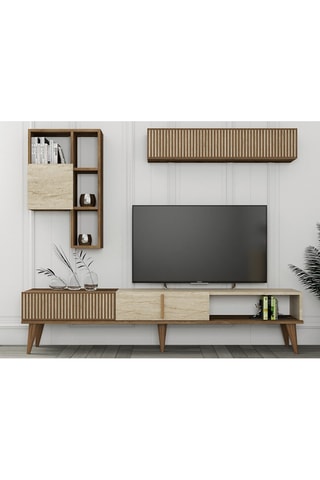 Meuble TV 2 abattants Milan - 180 x 40 x 35 cm